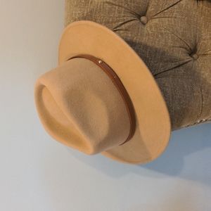 Anthropologie Olive Trimmed Fedora